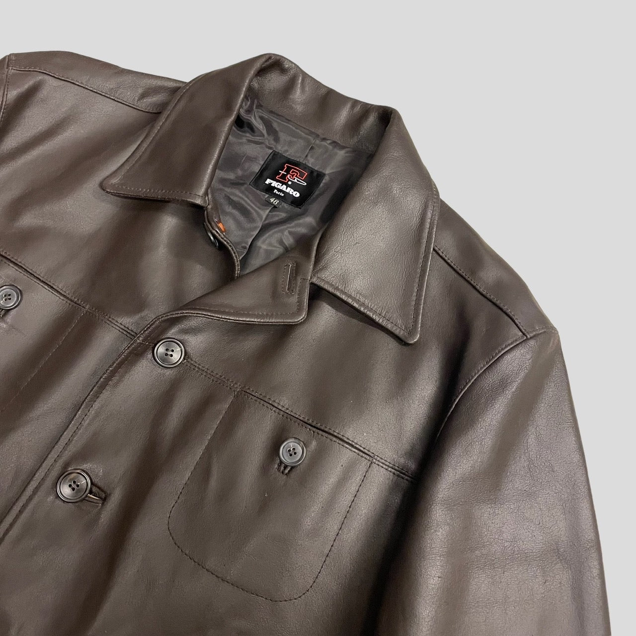 FIGARO Paris Leather Jacket Brown