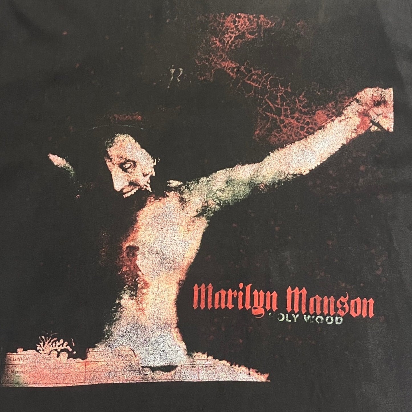 00's Marilyn Manson Holy Wood Euro Boot Leg T-shirt Black