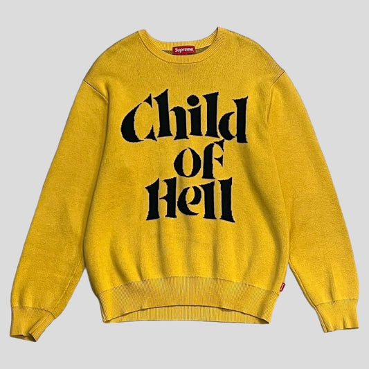 supreme child of hell sweater yellow