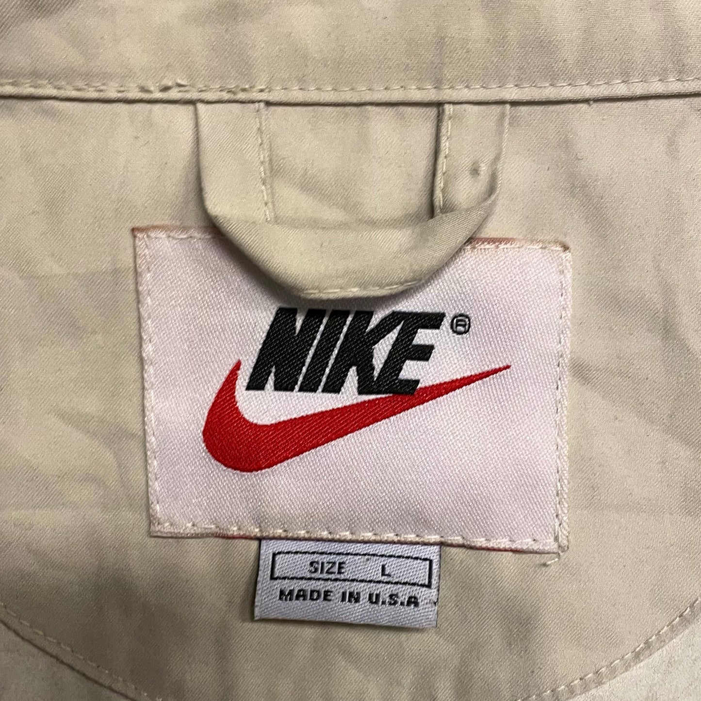 NIKE Half Zip Nylon Jacket Cream Beige