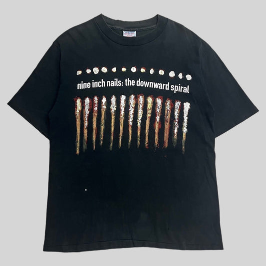 90's nine inch nails The Downward Spiral T-shirt Black