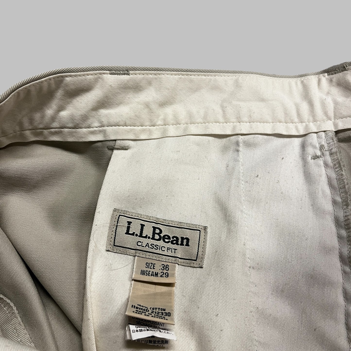 L.L.Bean Chino Pants Cream Beige