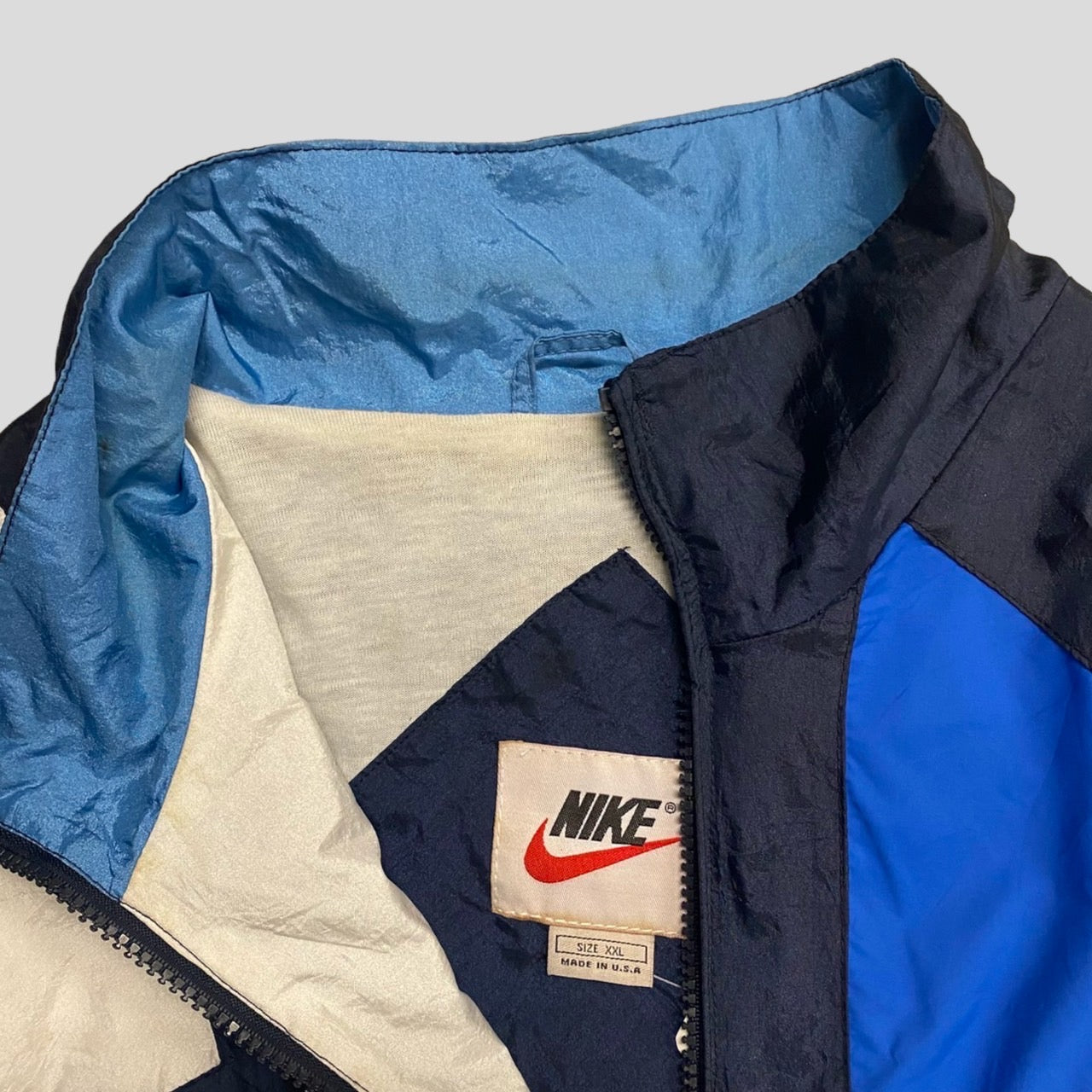 90's NIKE nylon jacket　Navy/Blue/White
