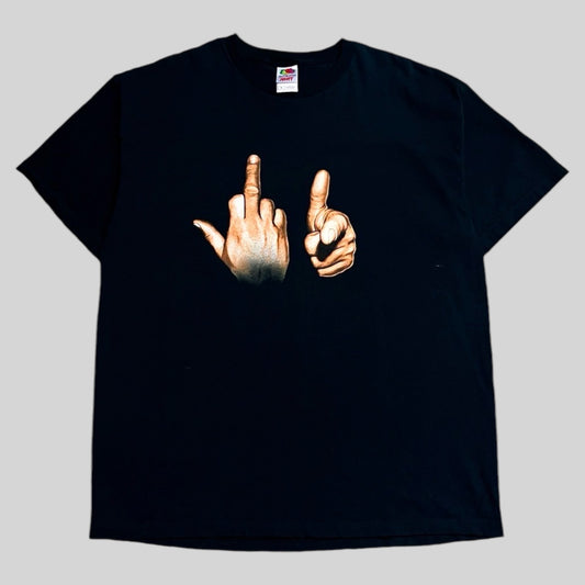 90's hand sign print T-shirt