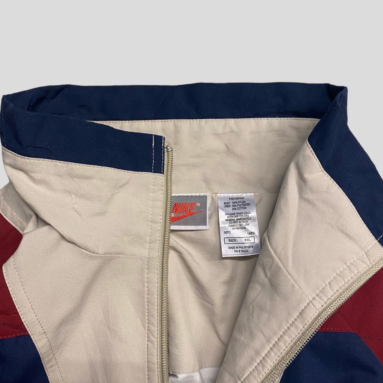 90's NIKE nylon jacket ivory/Navy/Red