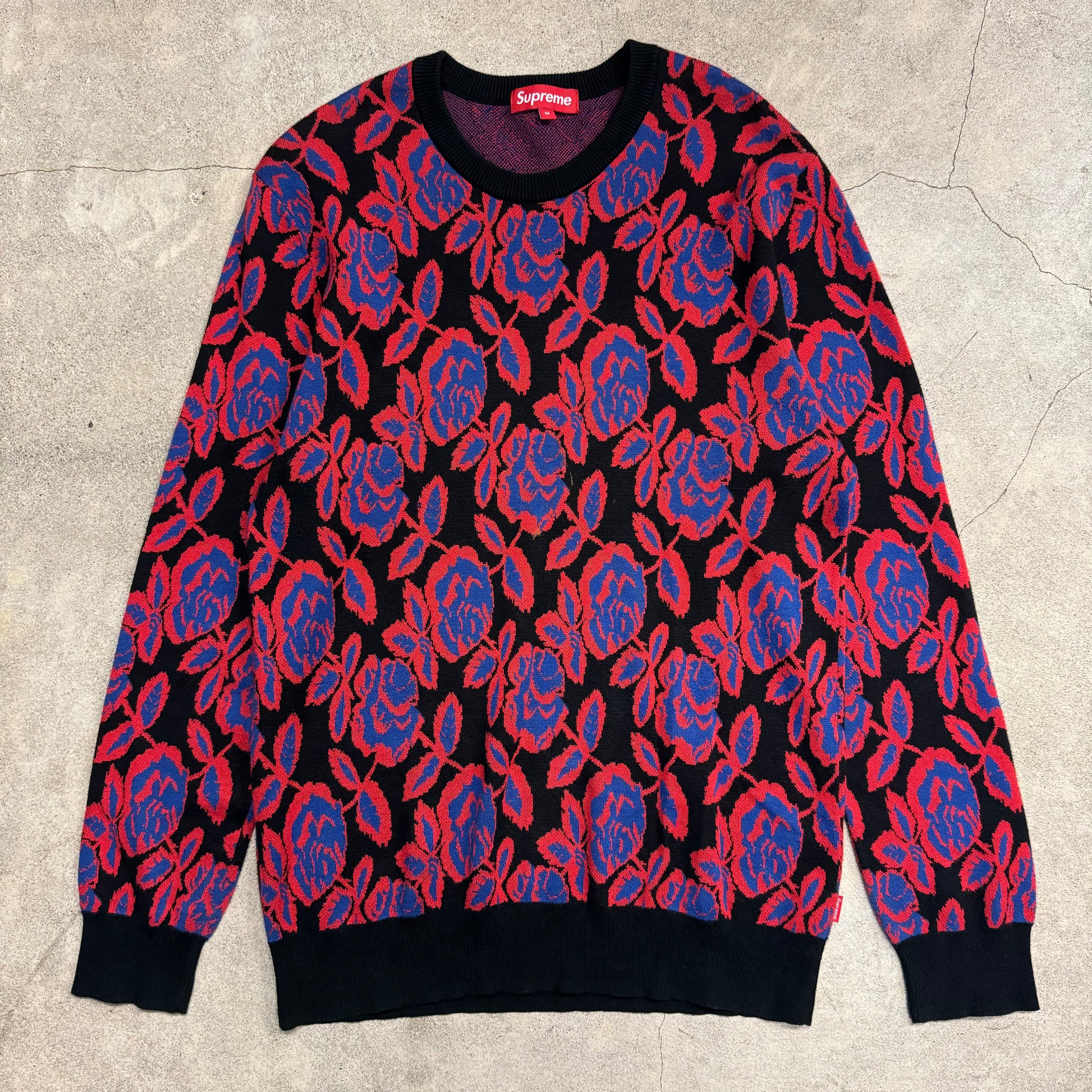 Supreme 12AW rose sweater Black