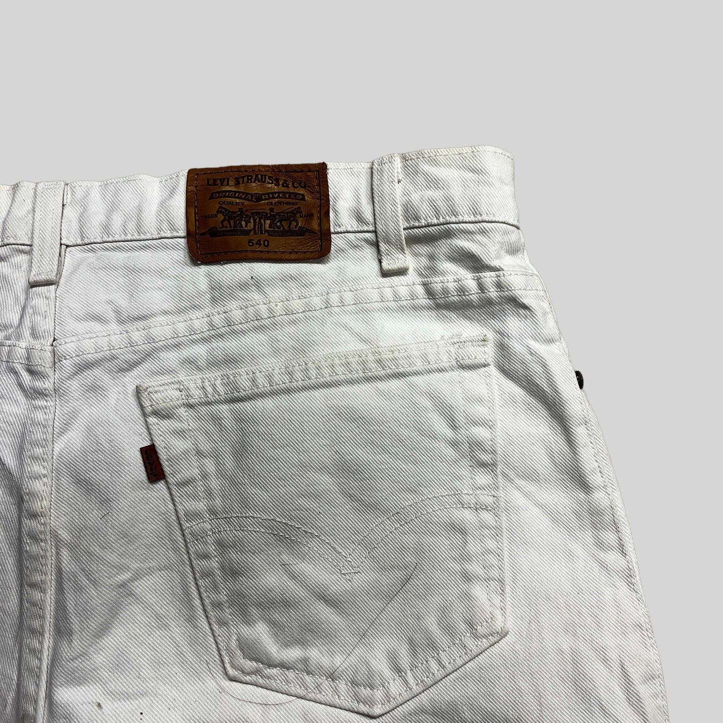 Levi’s540 denim half pants　White