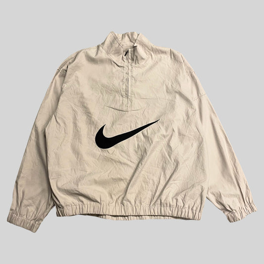 NIKE Half Zip Nylon Jacket Cream Beige