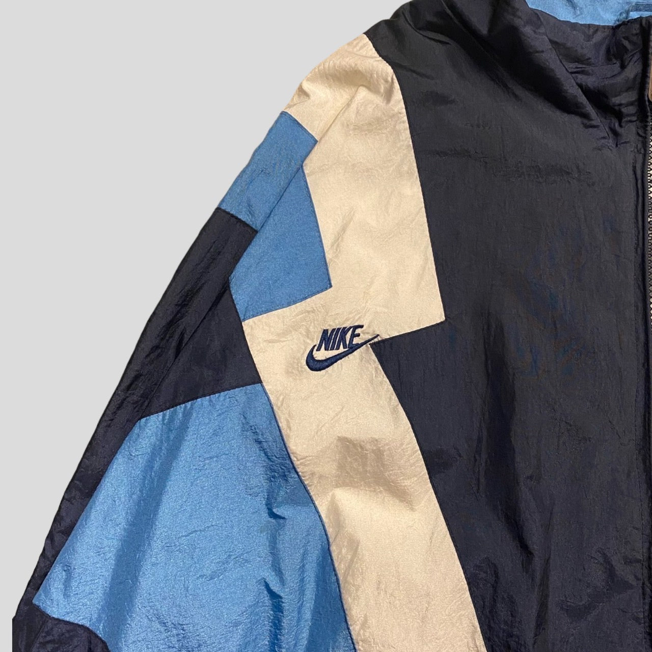 90's NIKE nylon jacket　Navy/Blue/White