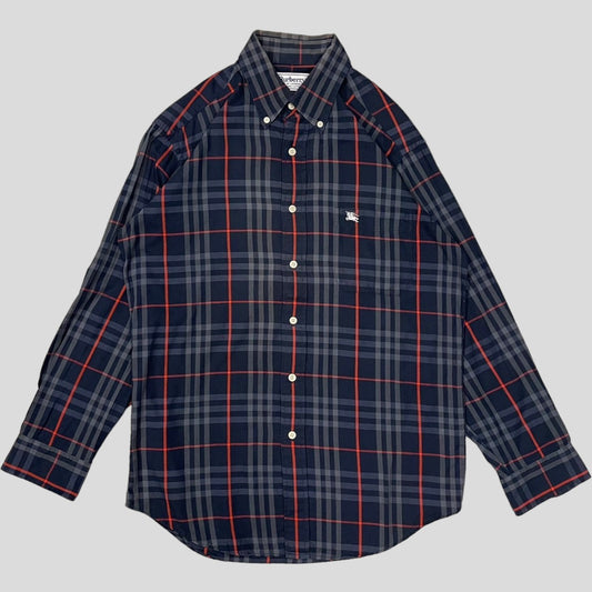 BURBERRY LONDON Nova Check Shirt Navy Gray Red